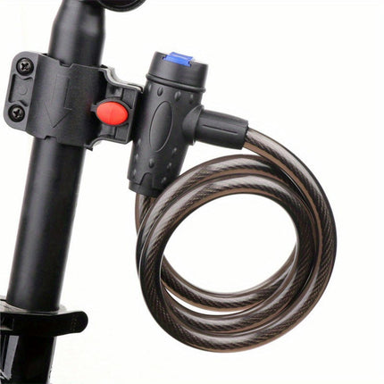 Polished Aluminum Alloy Bike Lock - Hand-Controlled, Outdoor Cycling Accessory with Mount