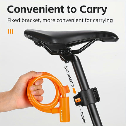 Anti-Theft Bike Cable Lock with Keys & Mounting Bracket for Bicycles, Motorcycles, Scooters