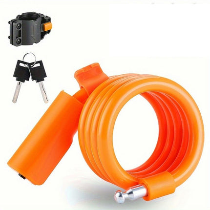 Anti-Theft Bike Cable Lock with Keys & Mounting Bracket for Bicycles, Motorcycles, Scooters