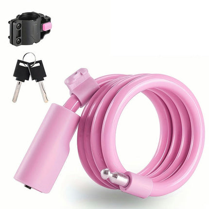 Anti-Theft Bike Cable Lock with Keys & Mounting Bracket for Bicycles, Motorcycles, Scooters