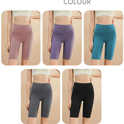 Women's High Waist Cycling Shorts-5 Inch Skinny Tummy Control Butt Lift Running Yoga Shorts