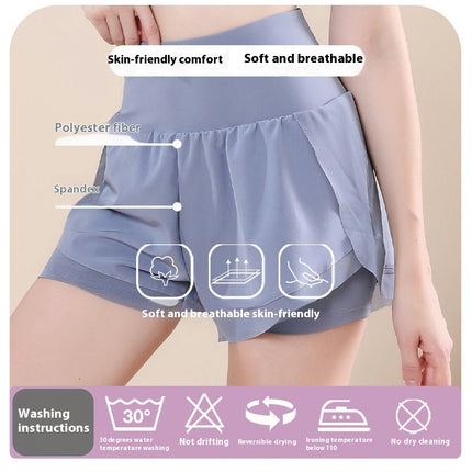 2 in 1 Athletic Shorts for Women Biker High Waisted Gym Workout Short with Side Pockets