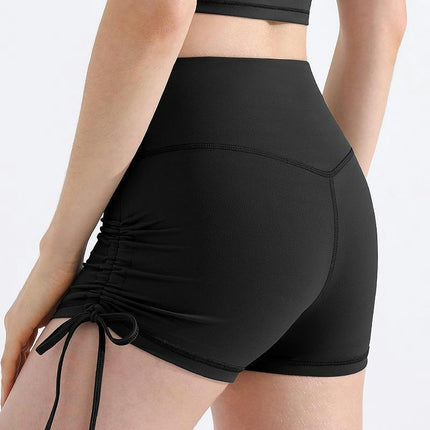 Athletic Booty Shorts for Women Drawstring Adjustment High Waist Yoga Shorts