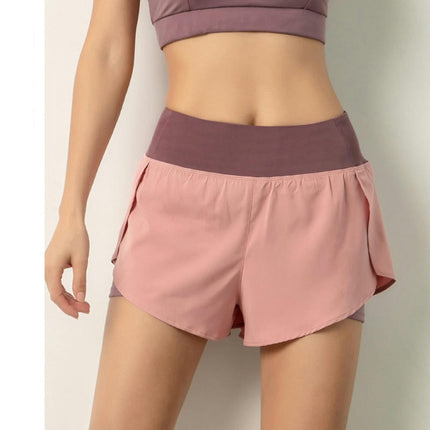 2 in 1 Athletic Shorts for Women High Waisted Gym Workout Short with Side Pockets