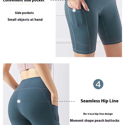 Women's Biker Shorts High Waist Yoga Gym Running Spandex Shorts with Pockets