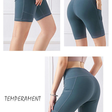 Women's Biker Shorts High Waist Yoga Gym Running Spandex Shorts with Pockets