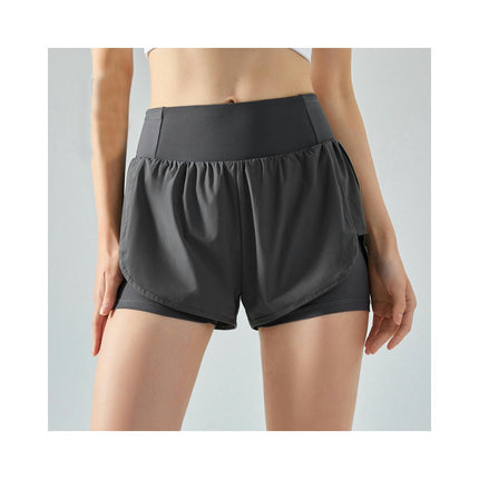 Women's 2 in 1 Running Shorts with Pockets 3" High Waisted Workout Athletic Shorts for Women