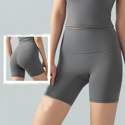 Women's High Waist Cycling Shorts - Naked Fitness Yoga Running Shorts