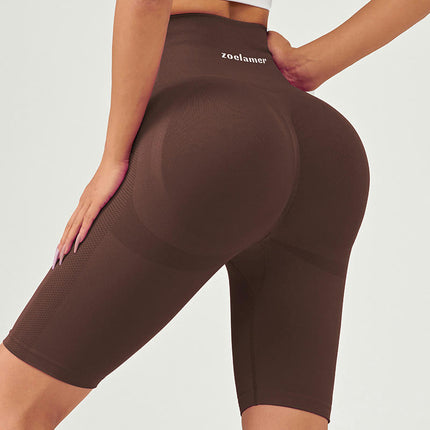 Women's Seamless Compression Shorts, 8 Inch High Waist Fitness Cycling Shorts