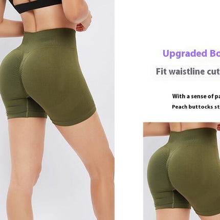 Women's Butt Lifting Shorts Back Pleated Tight Cycling Shorts Fitness Compression Shorts