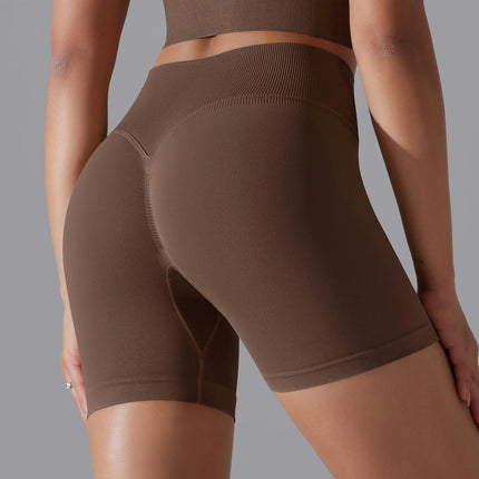 Workout Biker Shorts Women - High Waisted Ribbed Tummy Control Booty Yoga Shorts