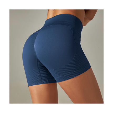 Women Workout Scrunch Shorts  Seamless High Waisted Butt Lifting Yoga Shorts Ribbed Contour