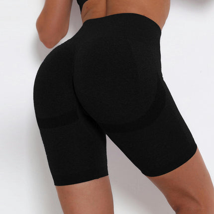 High Waist Workout Shorts Butt Lifting Tummy Control Ruched Smile Yoga Short Pants