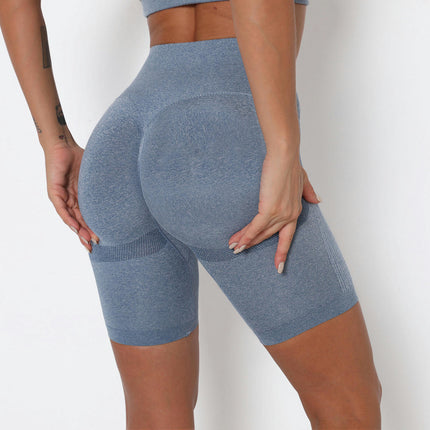 High Waist Workout Shorts Butt Lifting Tummy Control Ruched Smile Yoga Short Pants