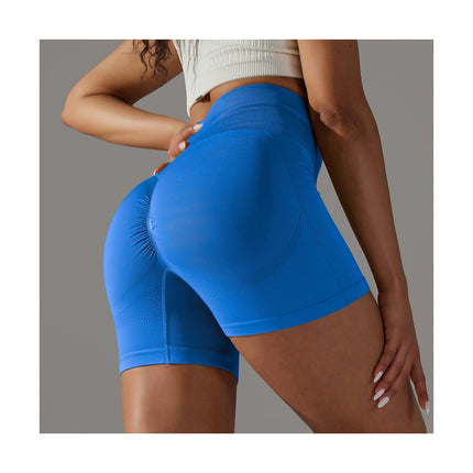 Women High Waist Workout Yoga Gym Smile Contour Back Ruched ScrunchCycling Shorts