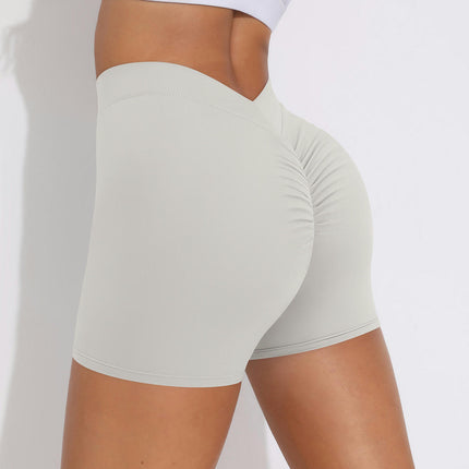 Booty Lifting Shorts for Women V Back Ruched Scrunch Biker Short Gym Compression Short