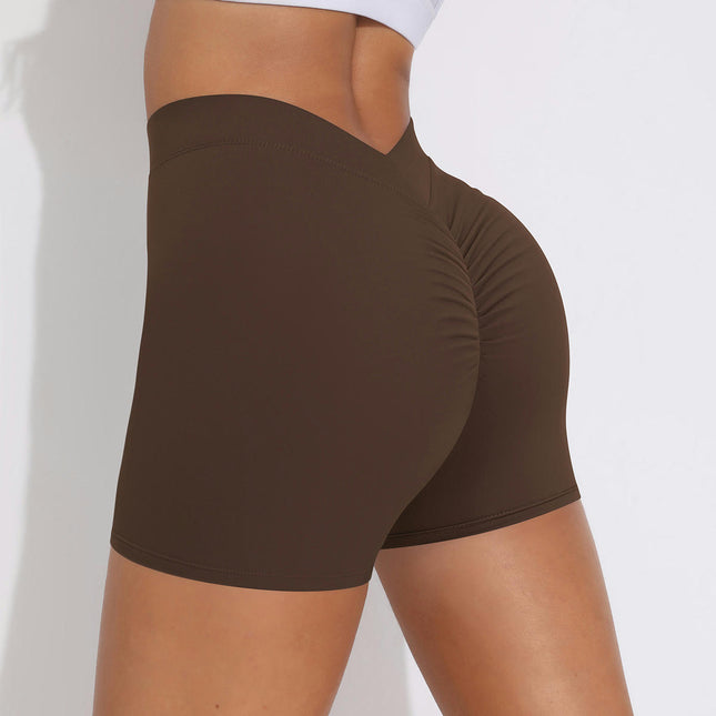 Booty Lifting Shorts for Women V Back Ruched Scrunch Biker Short Gym Compression Short