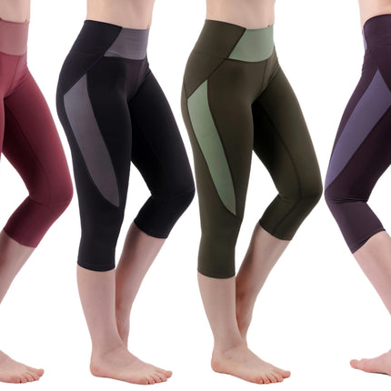 1 Pack High Waisted Capri Leggings for Women - Soft Slim Yoga Pants for Running Cycling Workout