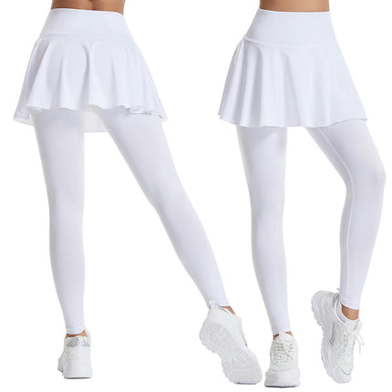 1 Pack Women Tennis Skirted Leggings with Pockets Athletic Pleated Skirts with Leggings Active Golf Skort