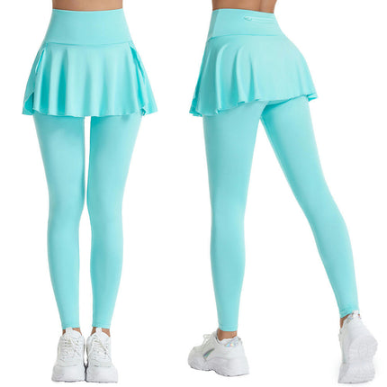 2-in-1 Yoga Sports Skirt Women - Pleated Skirt with High Waisted Hip Lifting Leggings 1-Pack