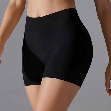 Women's Pleated Shorts - Ribbed High Waist Tummy Control Fitness Yoga Shorts