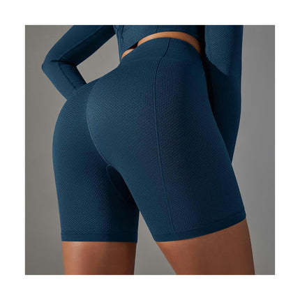 Women's Fitness Cycling Shorts - Seamless Knit High Waist Yoga Running Shorts