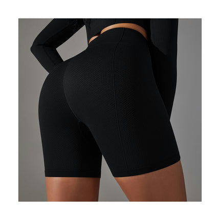 Women's Fitness Cycling Shorts - Seamless Knit High Waist Yoga Running Shorts