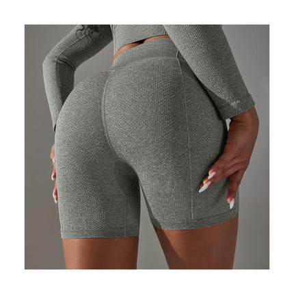 Women's Fitness Cycling Shorts - Seamless Knit High Waist Yoga Running Shorts