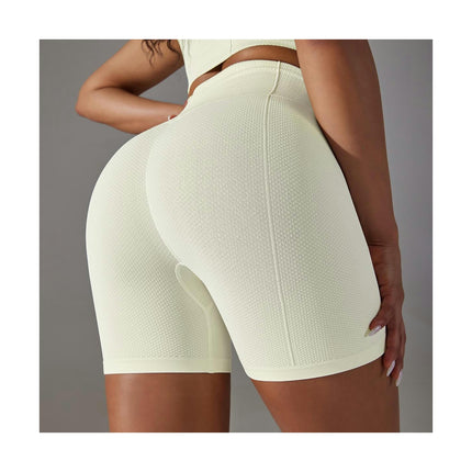 Women's Fitness Cycling Shorts - Seamless Knit High Waist Yoga Running Shorts