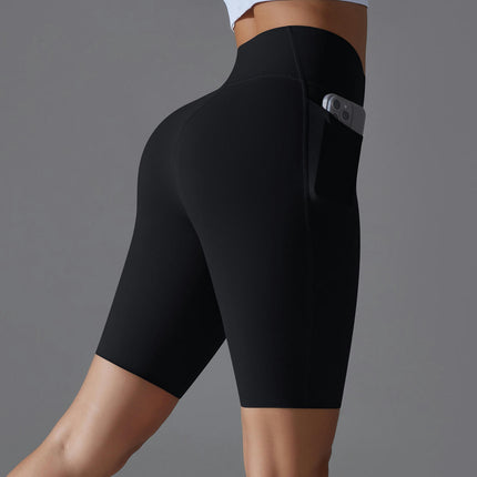 Women Tummy Control Workout Shorts with Pockets High Waisted  Gym Running Yoga Shorts