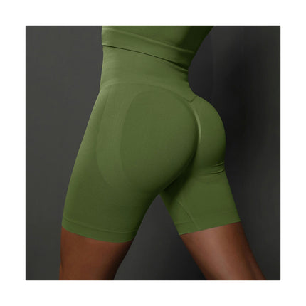 Women Workout Scrunch Shorts Seamless High Waisted Contour Gym Yoga Biker Shorts