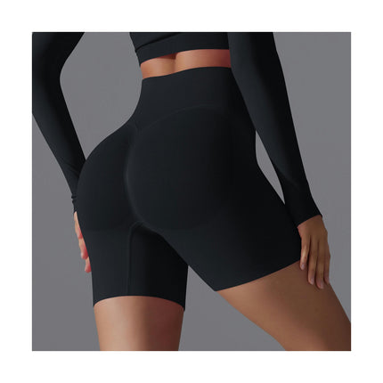 Women High Waist Workout Yoga Gym Smile Contour Seamless Cycling Shorts