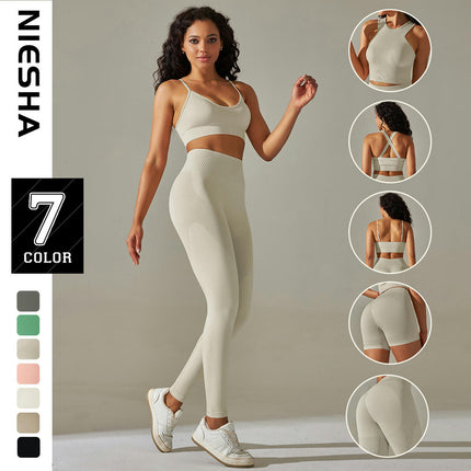 Running Sports Fitness Wear Knitted Seamless Peach Hip Yoga Clothes