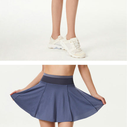 Women's Tennis Skirt with Pockets, Breathable Mesh High Waist Running Sports Golf Skirt