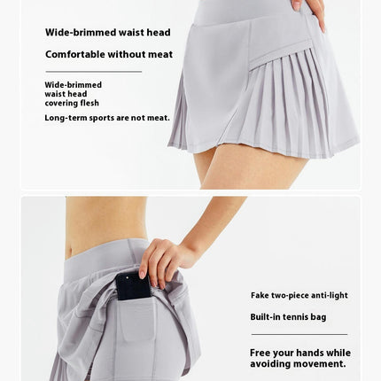 Women's High Waisted Pleated Tennis Skirts with Pockets Tummy Control Casual Liner Skorts A Line Skirts