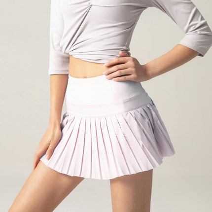 Women's Pleated Tennis Skirt High Waist Golf Short Skirt Fitness Sports Skirt with Pockets