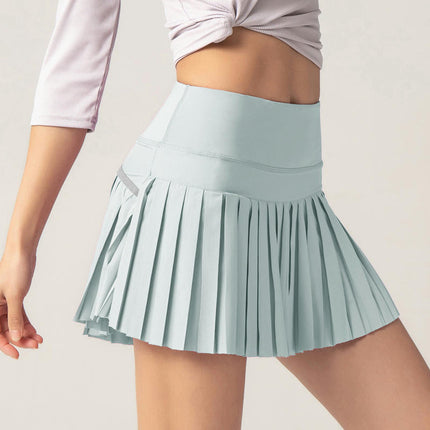 Women's Pleated Tennis Skirt High Waist Golf Short Skirt Fitness Sports Skirt with Pockets