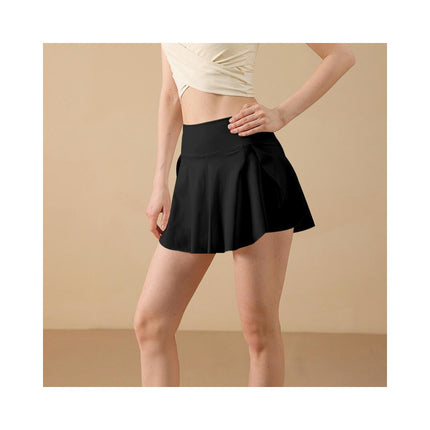 Women's High Waisted Flowy Running Shorts 2 in 1 Athletic Workout Skirt Shorts