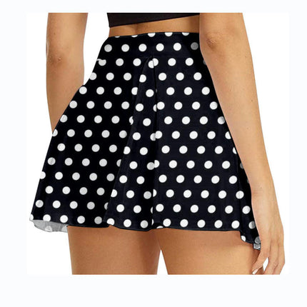 Women's Printed Tennis Skirt - High Waisted Casual Running Fitness Yoga Skirt