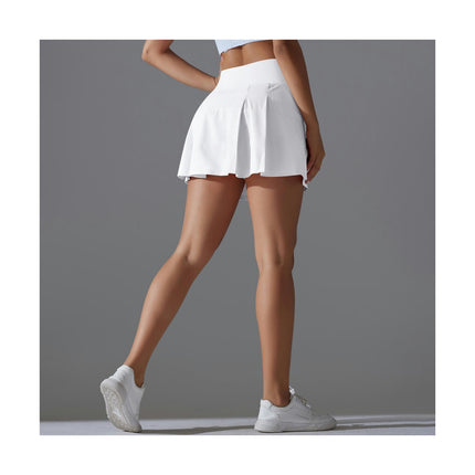 Women's Nylon Skirt High Waist Fake Two Piece Tennis Sports Skirt Running Fitness Yoga Skirt