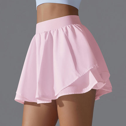 Womens Tennis Skirt Double Ruffle Golf Skort Tummy Control Athletic Skirts with 2 Pockets