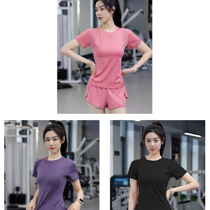 Yoga Wear Sports Two-Piece Set Women T-Shirt Shorts Outdoor Running Training Fitness Set