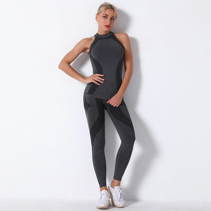 Workout Sets for Women 2 Piece Seamless Tank Top High Waist Legging Yoga Set