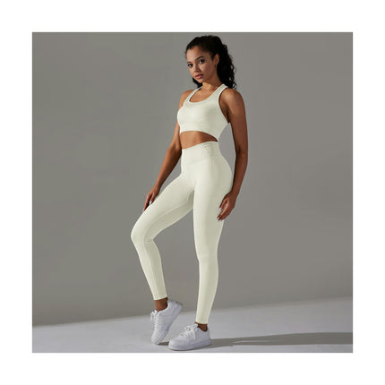 Workout Sets for Women 2 Piece Seamless Sports Bra High Waist Yoga Leggings Set