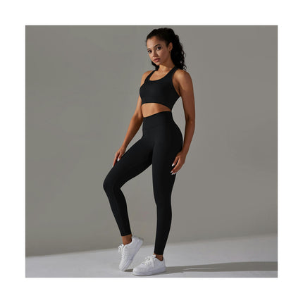 Workout Sets for Women 2 Piece Seamless Sports Bra High Waist Yoga Leggings Set