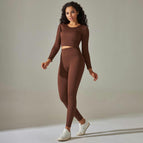 9226 long sleeve+trousers set-deep coffee