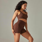 9226 bras+shorts set-deep coffee