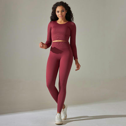 Yoga Wear Suit Women's 2 Piece High Waist Tight Hip Lift Sports Fitness Suit