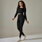 9226 long-sleeved+trousers set-pure black