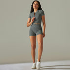 9310 short-sleeved+shorts set-deep gray